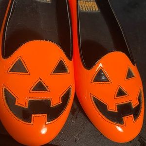 Orange Jack O Lantern Pumpkin STRANGECVLT Flats Size 9 HALLOWEEN